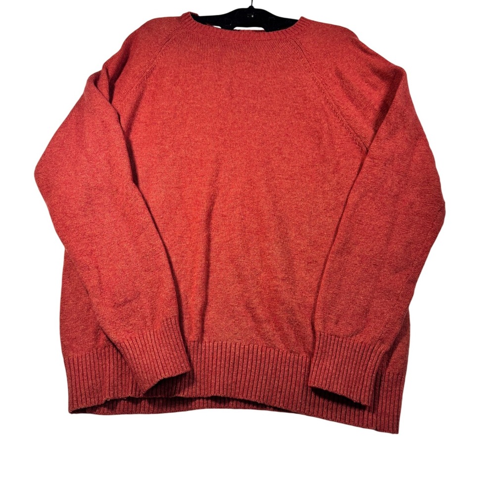 J Crew Mercantile Burnt Orange Marled‎ Crew Neck Sweater Mens Size L wool blend